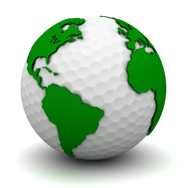 Conceito de golfe do mundo sobre fundo branco — Fotografia de Stock