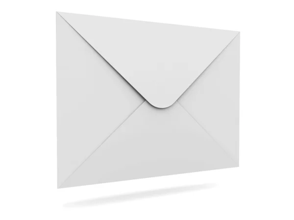 Envelope de correio isolado sobre fundo branco com sombra — Fotografia de Stock