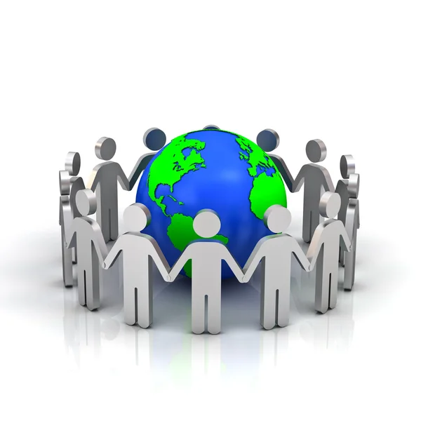 Grupo de todo o mundo em fundo branco — Fotografia de Stock