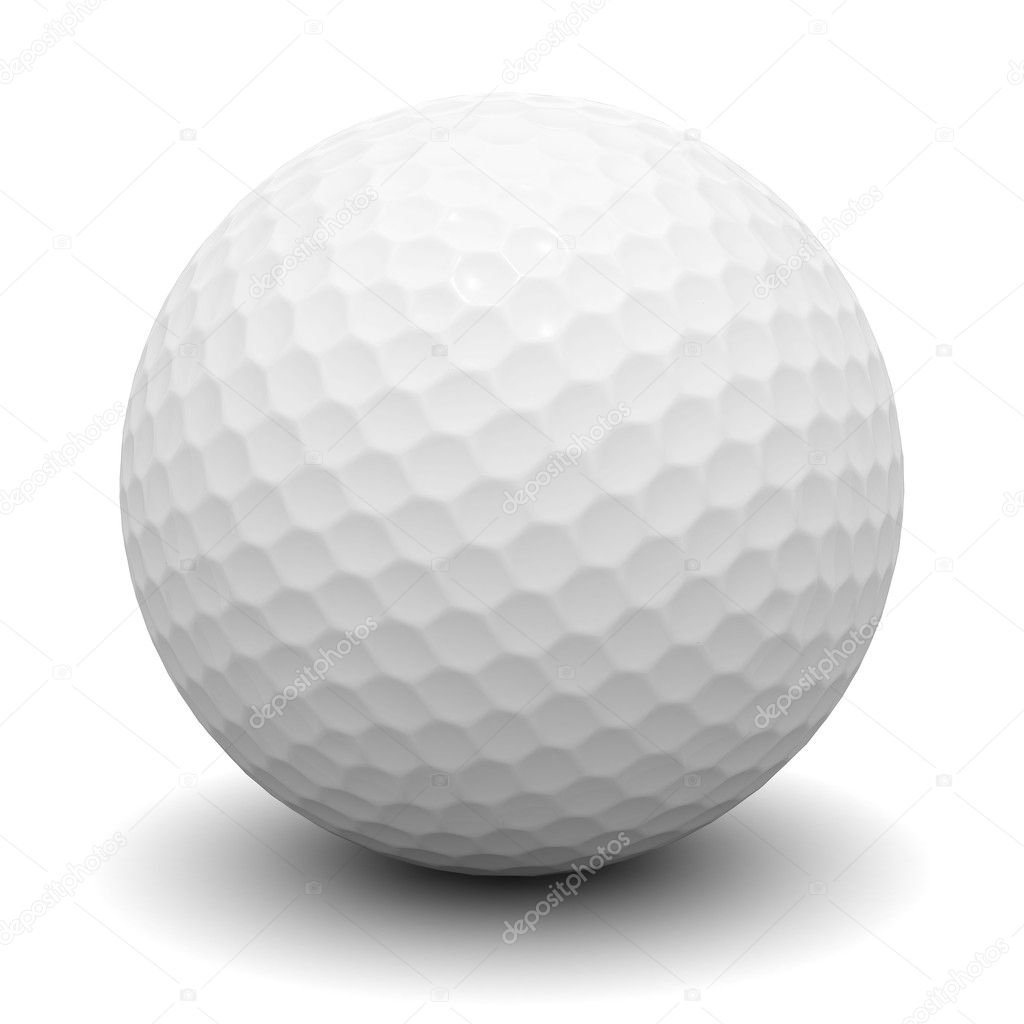 Golf ball over white background