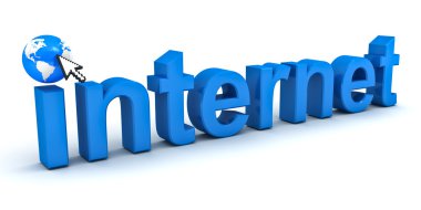 Beyaz arka plan üzerinde Internet kavramı