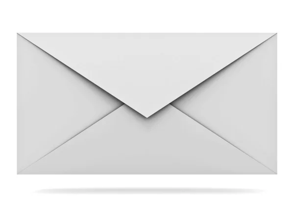 メールの封筒の影と白い背景で隔離 — ストック写真
