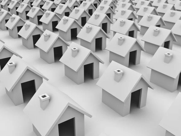 Immobilienkonzept, Gruppe einfacher Häuser — Stockfoto