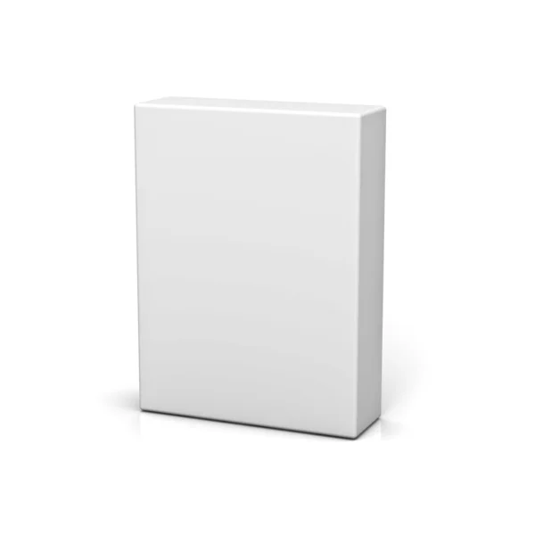 Caja en blanco sobre fondo blanco — Foto de Stock