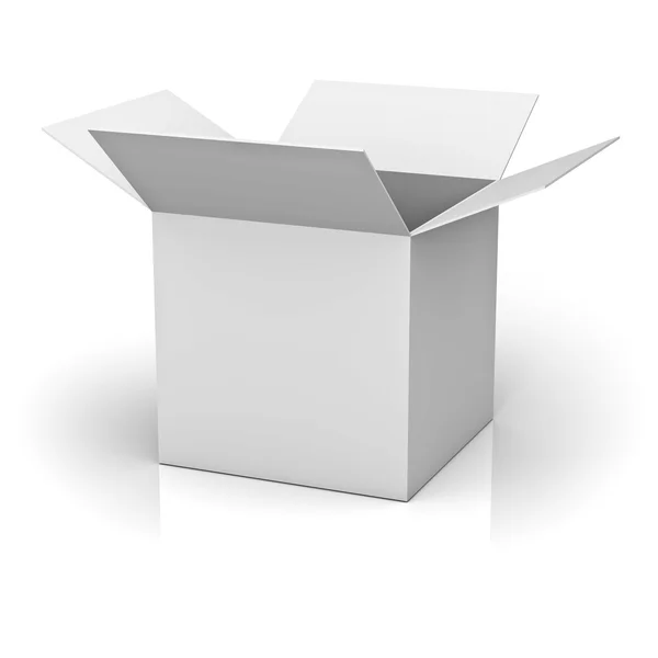 Blank opened cardboard box isolated over white background — Stock Photo, Image