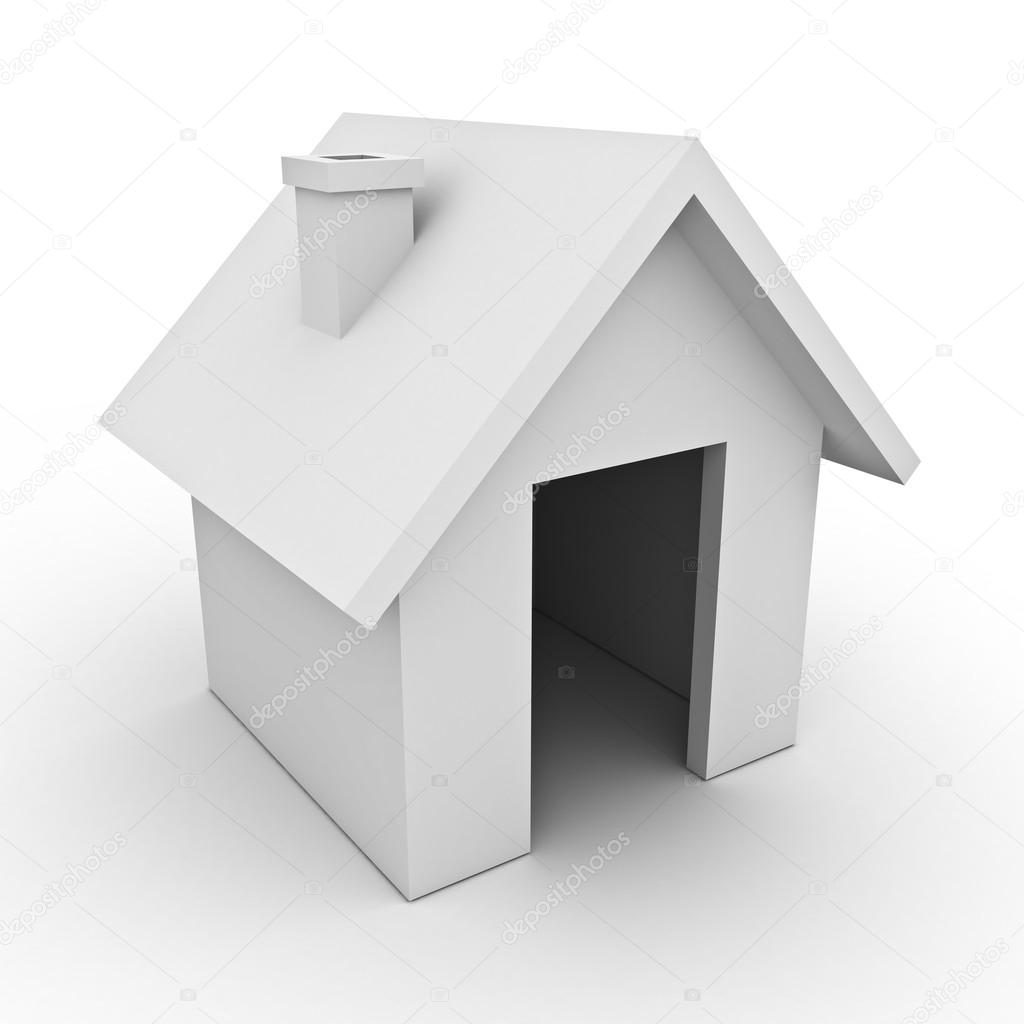 Beyaz arka plan üzerinde basit 3d ev — Stok Foto © 3dconceptsman 12630099