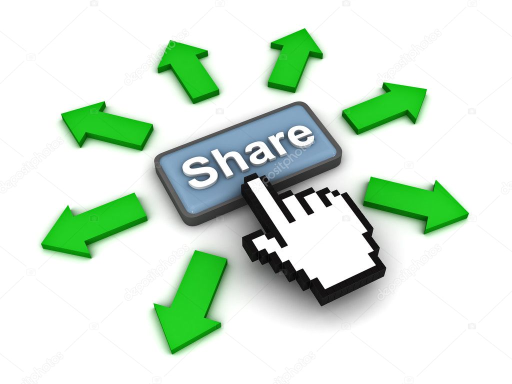 Clicking share button concept