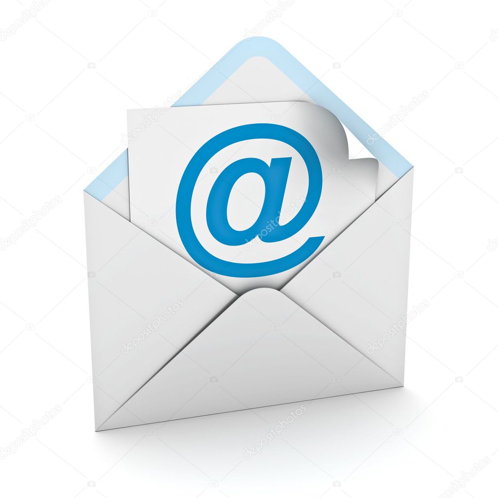 Email sign in envelope over white background
