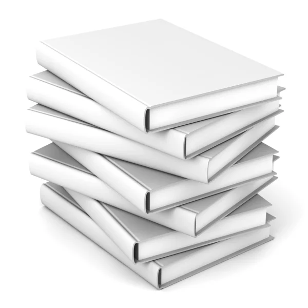 Beyaz üzerine beyaz kitap yığını — Stok fotoğraf