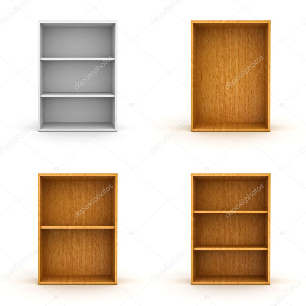 Collection of empty shelves Stock Photo by ©3dconceptsman 19466761