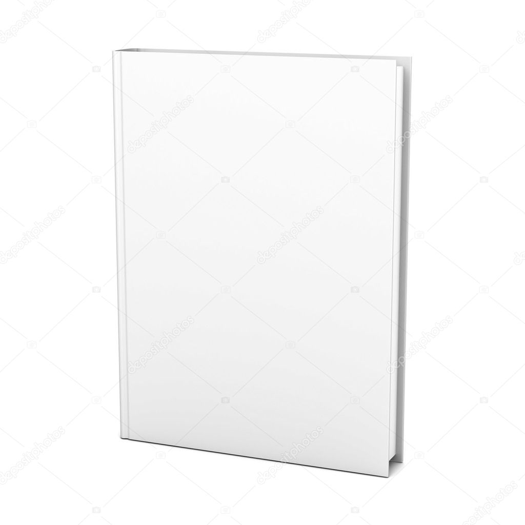 Blank book on white