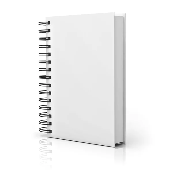 Lege notebook cover op witte achtergrond — Stockfoto