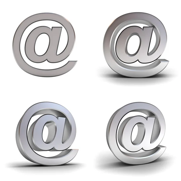 Set of metal email signs over white background — Stock Photo, Image