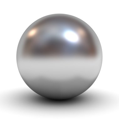 Metallic chrome sphere over white clipart
