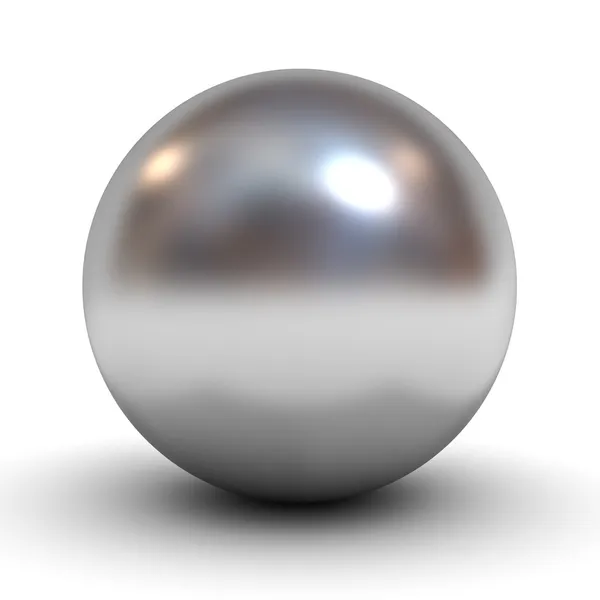 Metallic chrome sphere over white — Stock Photo, Image