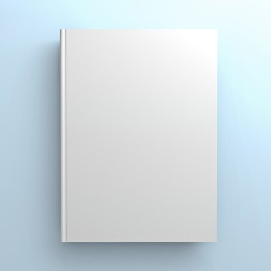 Blank book cover on blue background clipart