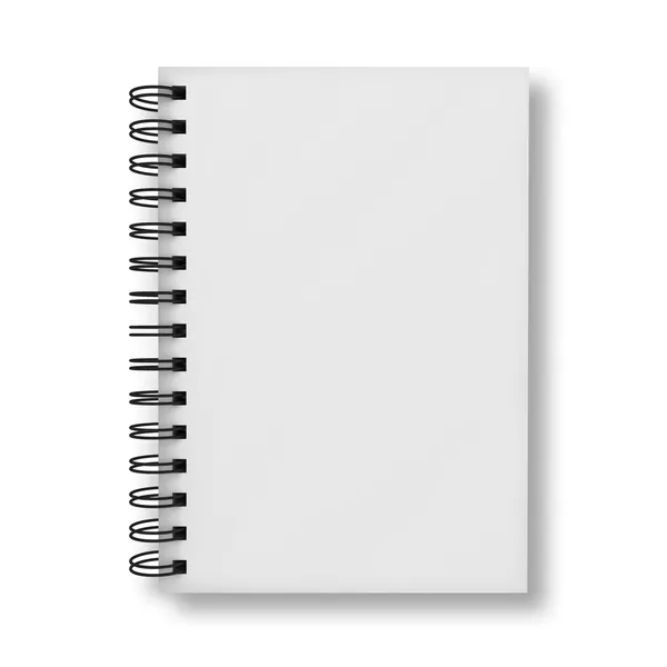 Cubierta de cuaderno en blanco aislado sobre blanco — Foto de Stock