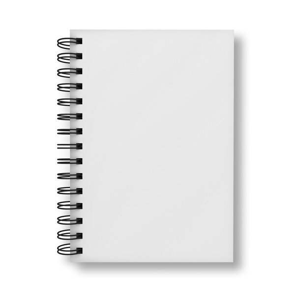 Пустой чехол блокнота изолирован над белым
