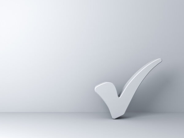 Белая отметка на пустой белой стене
