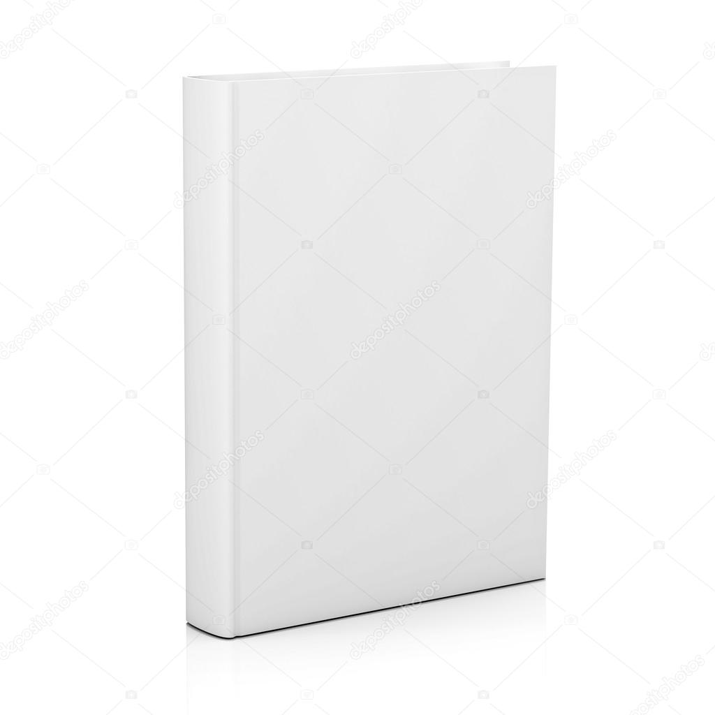 Blank book cover isolated over white background