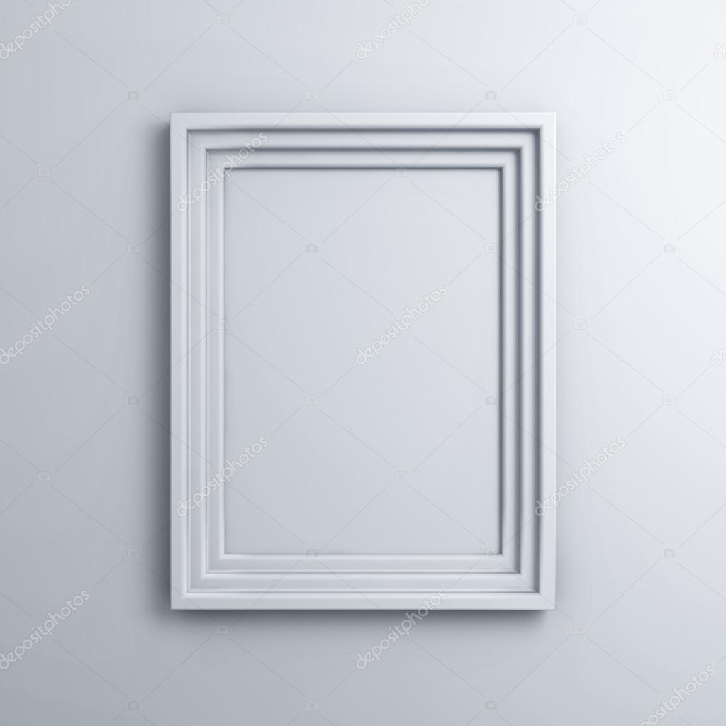 Blank frame on a white wall background
