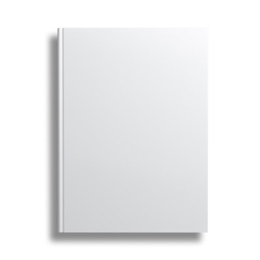 Blank book cover isolated over white background clipart
