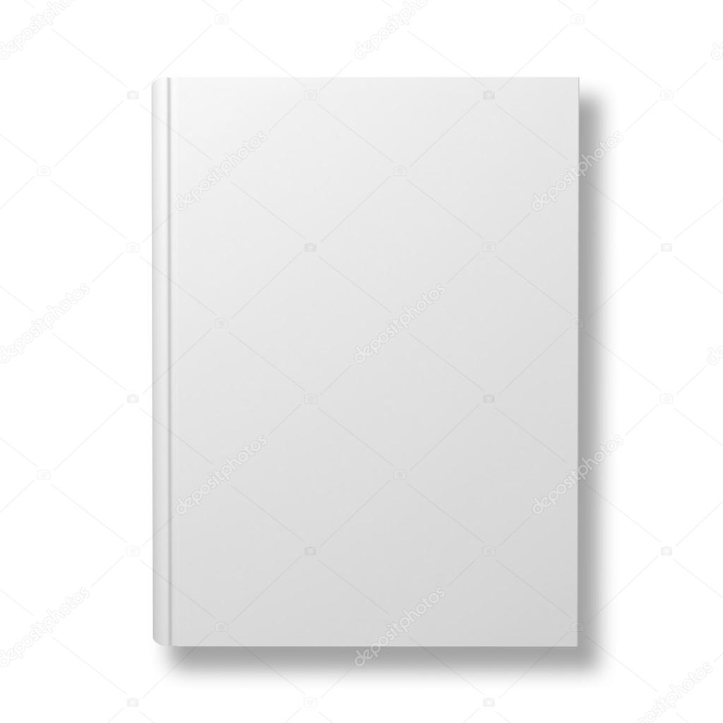 Blank book cover isolated over white background Stock Photo by