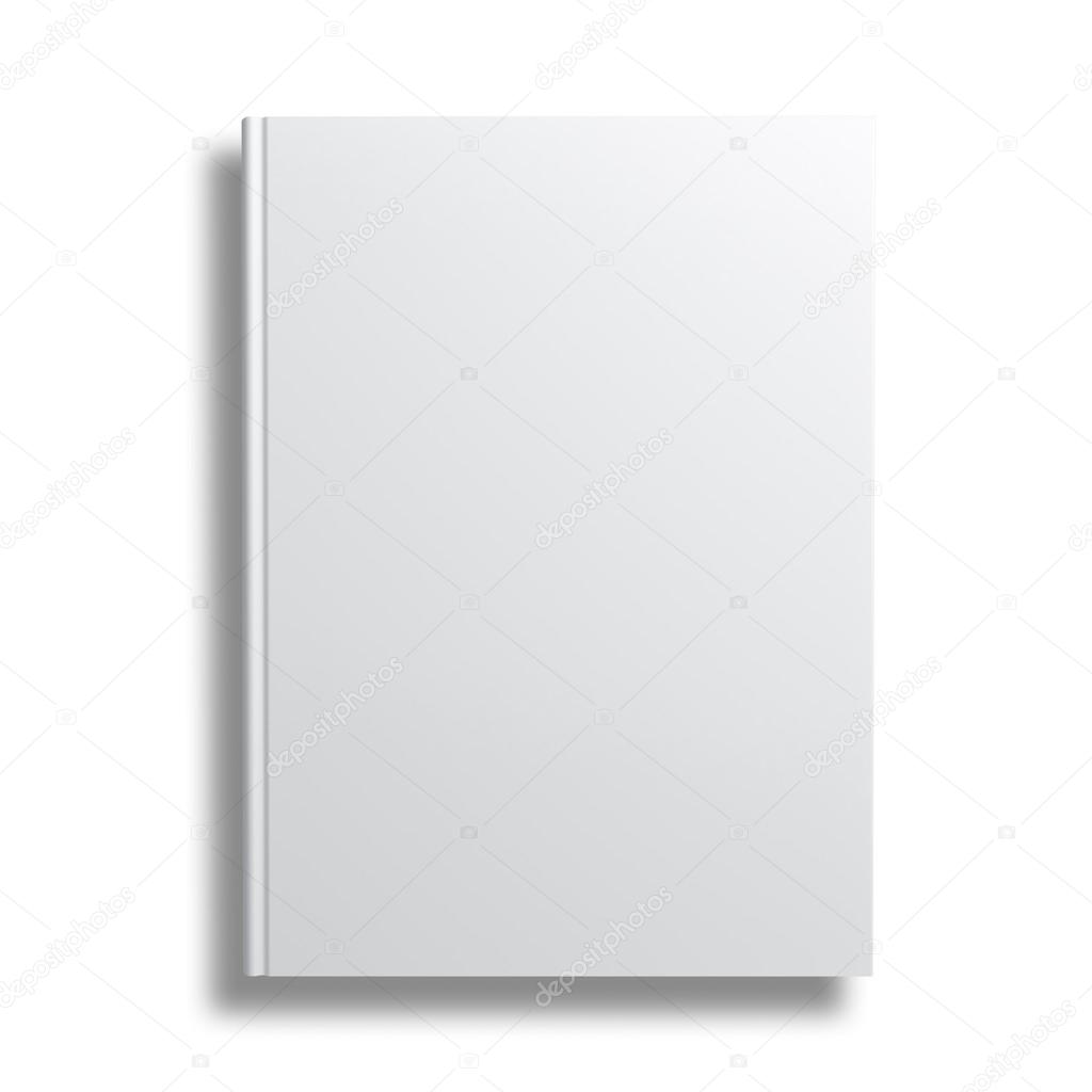 Blank book cover isolated over white background