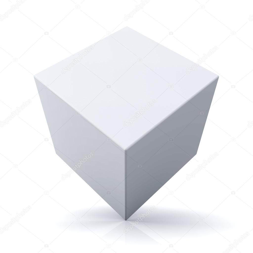 3d cube or box on white background