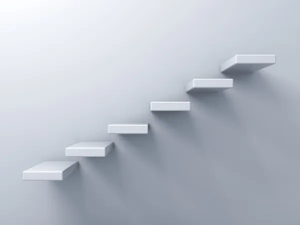 Absztrakt lépcsők vagy lépéseket koncepció fehér fal — Stock Fotó