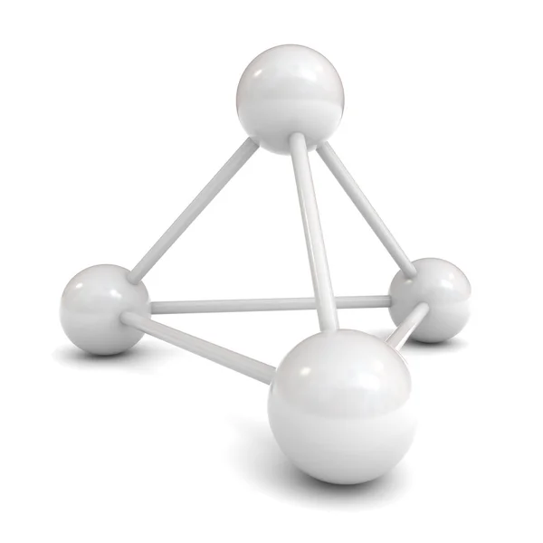 Modelo de estrutura molecular 3d branco isolado sobre branco — Fotografia de Stock