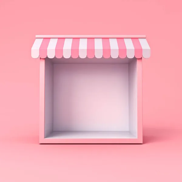 스위트 스토어 Blank Sweet Exhibition Booth Store 디스플레이 Blank Display — 스톡 사진