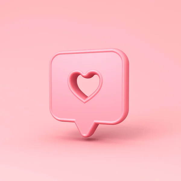 Love Heart Social Media Notification Icon Pin Isolated Pink Pastel — Stok fotoğraf