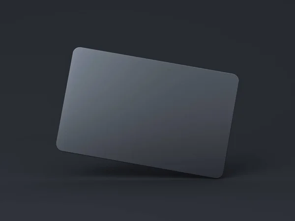 Blank Black Card Isolated Black Background Shadow Minimal Conceptual Rendering — Stok fotoğraf