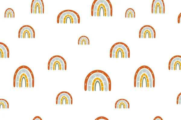 Seamless rainbow pattern in brown shades. Cute pattern. The print is suitable for clothing, children's clothing, bedding, icons, stickers.
