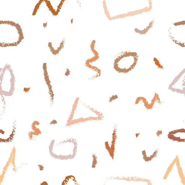 Multi-colored strokes of pastel colors. Vector seamless background. Seamless nude chaotic vector design. Hand drawn curved and wavy lines with circles in grunge style.