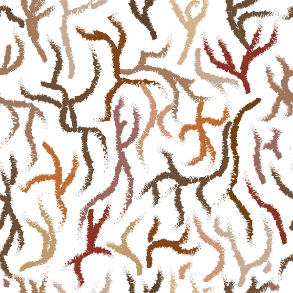 Multicolor brush strokes pastel color pattern. Vector seamless background. Seamless nude chaotic lines vector design. Hand drawn curved and wavy lines in grunge style. 