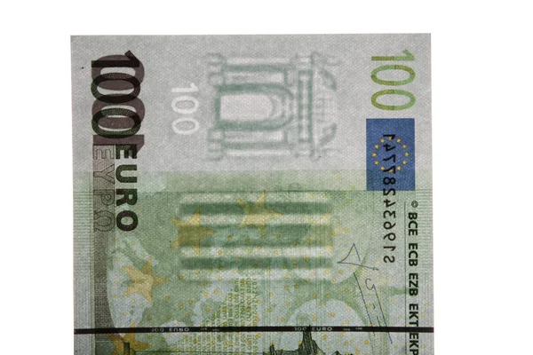 Vodoznak na 100 kusech eurobankovek — Stock fotografie