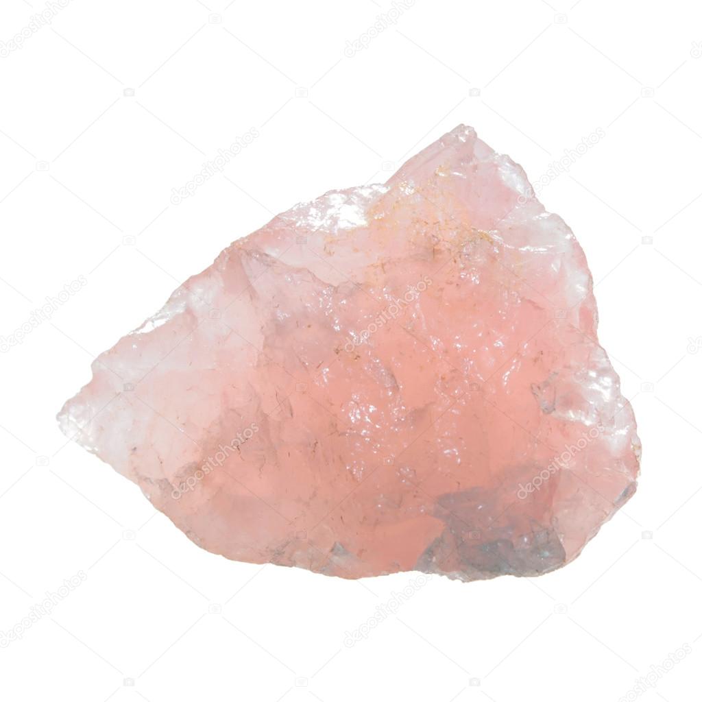 Pink quartz isolated on white