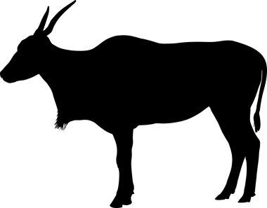 Silhouette of Common eland clipart