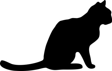 oturan kedi silüeti