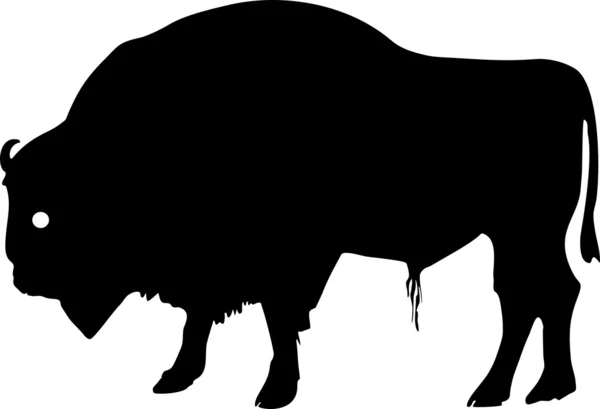 Silhouette of European bison — Stock Vector
