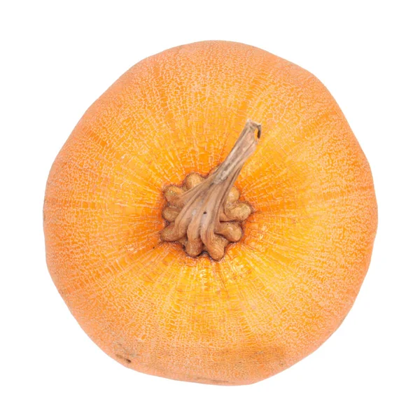 Oranje Rijpe Verse Pompoen Geïsoleerd Witte Achtergrond — Stockfoto