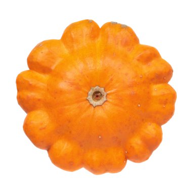 Beyaz arkaplanda izole edilmiş turuncu ham köfte kabağı