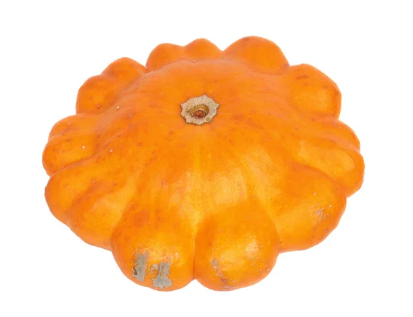 Πορτοκαλί Ώριμο Ωμό Pattypan Σκουός Απομονωμένο Λευκό Φόντο — Φωτογραφία Αρχείου