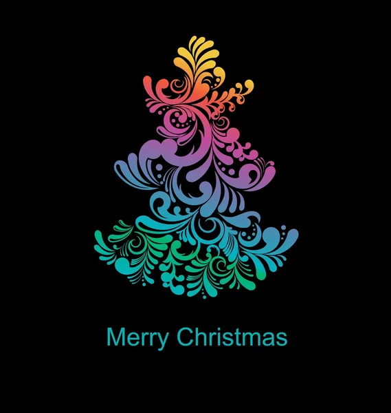 Swirly Christmas Tree — Stock Vector