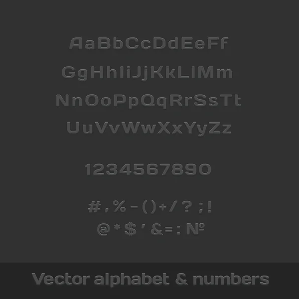 Ensemble de lettres, chiffres et symboles — Image vectorielle