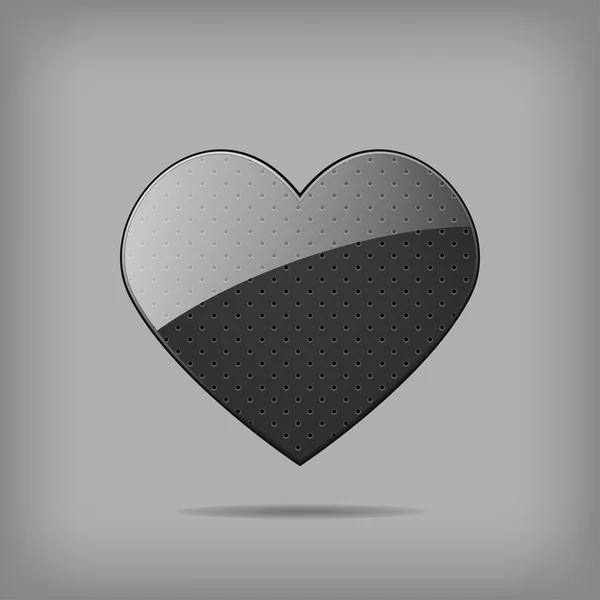 Vector metal heart. — Stock Vector