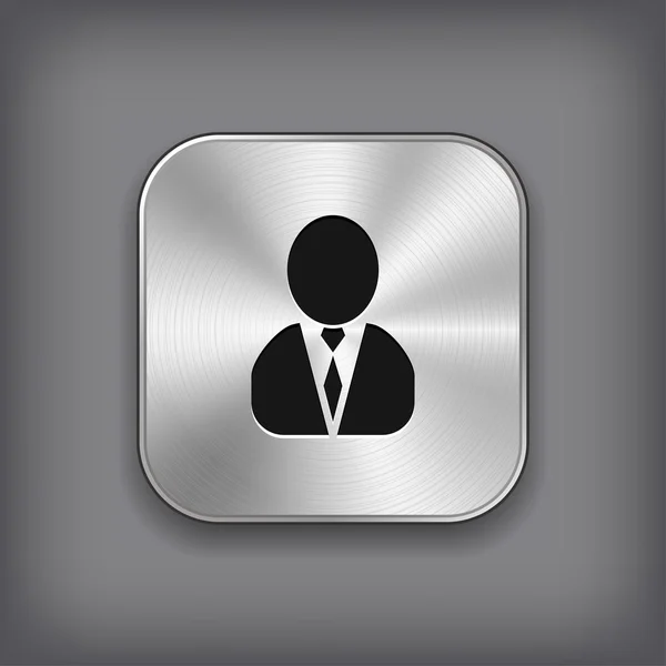 Hombre icono de silueta - vector botón de aplicación de metal — Archivo Imágenes Vectoriales