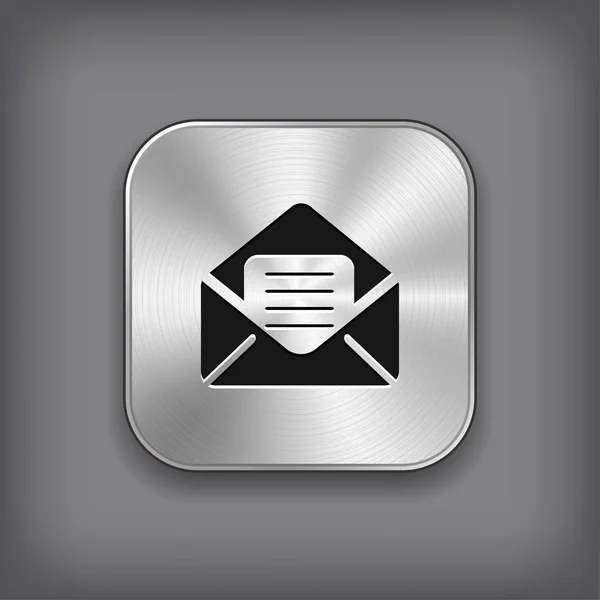 Icono de correo - botón de aplicación de metal vector — Archivo Imágenes Vectoriales